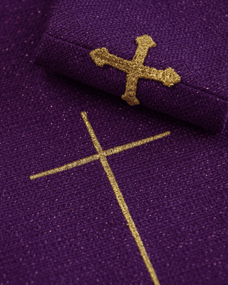 Purple chasuble richly embroidered glossy - LITURGICAL SHOP