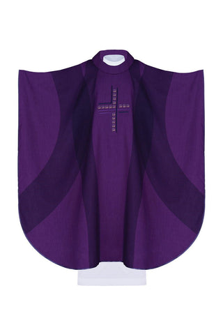 Purple chasuble with Cross - LITURGICAL SHOP