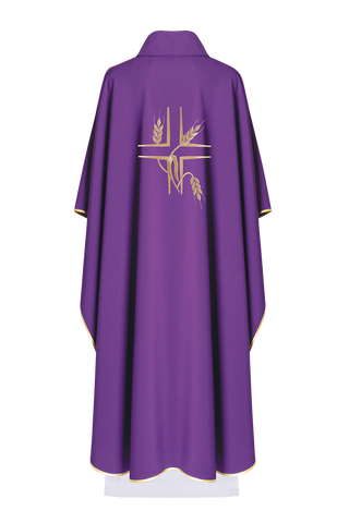 Purple chasuble with embroidery of the Cross and Spikes - LITURGICAL SHOP