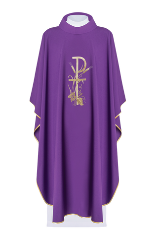 Purple chasuble with gold cross embroidery - LITURGICAL SHOP