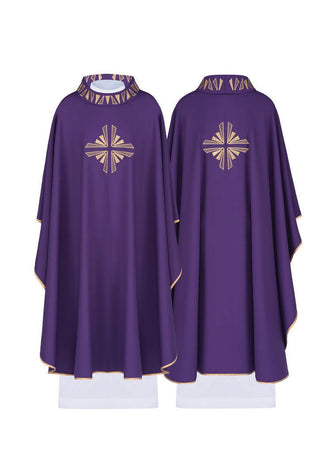 Purple chasuble with gold decorations - LITURGICAL SHOP