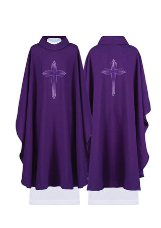 Purple embroidered chasuble - LITURGICAL SHOP