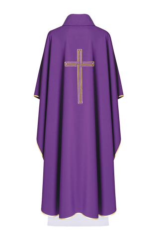 Purple embroidered chasuble with Cross - LITURGICAL SHOP