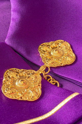 Purple liturgical cape with gold IHS monogram - LITURGICAL SHOP