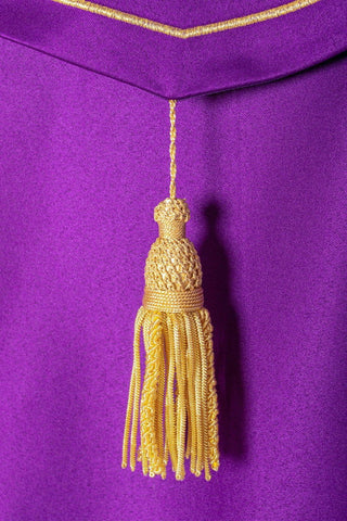 Purple liturgical cape with gold IHS monogram - LITURGICAL SHOP