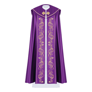 Purple liturgical cape with gold embroidery - LITURGICAL SHOP