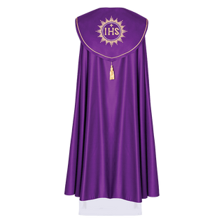 Purple liturgical cape with subtle embroidery - LITURGICAL SHOP