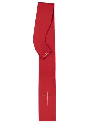 Red chasuble decorated with 500 stones with a narrow band - LITURGICAL SHOP