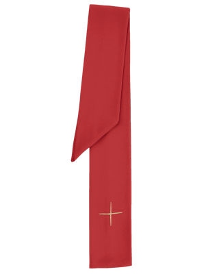 Red chasuble embroidered with Cross - LITURGICAL SHOP