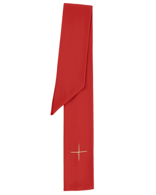 Red chasuble embroidered with cross motif - LITURGICAL SHOP