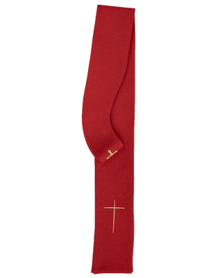 Red chasuble richly embroidered glossy - LITURGICAL SHOP