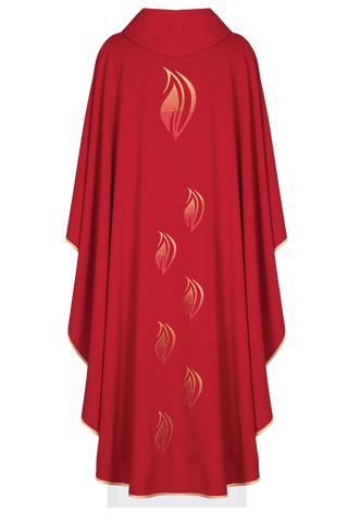 Red chasuble with embroidery of the Holy Spirit - LITURGICAL SHOP