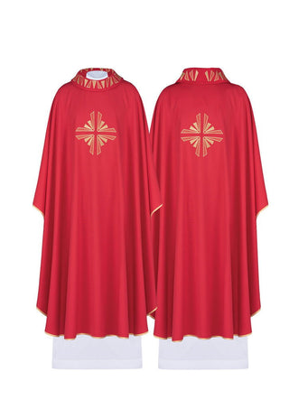 Red chasuble with gold decorations - LITURGICAL SHOP