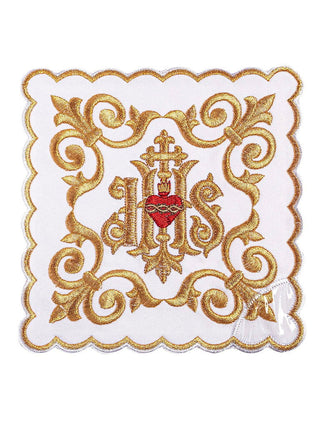 Richly decorated chalice linen with IHS embroidery - LITURGICAL SHOP