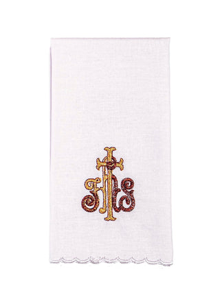 Richly decorated chalice linen with IHS embroidery and ears - LITURGICAL SHOP