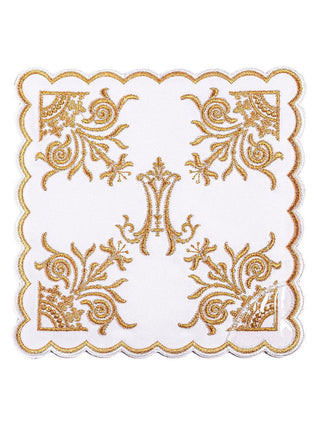 Richly decorated chalice linen with gold Marian embroidery - LITURGICAL SHOP