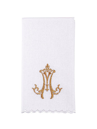 Richly decorated chalice linen with gold Marian embroidery - LITURGICAL SHOP