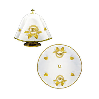 Round veil for can with IHS embroidery - LITURGICAL SHOP