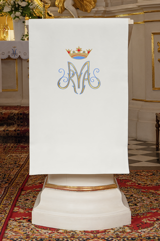 Serviette for Lectionary with Embroidered Marian Motif - LITURGICAL SHOP