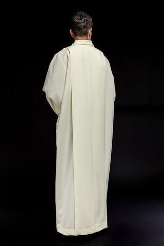 Smooth Priest Alb with Turtleneck Ecru - Stretch, Various Sizes