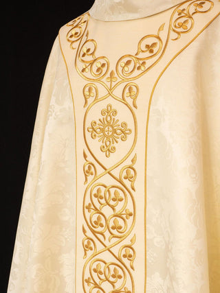 Velvet liturgical chasuble with richly decorated belt - LITURGICAL SHOP