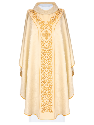 Velvet liturgical chasuble with richly decorated belt - LITURGICAL SHOP