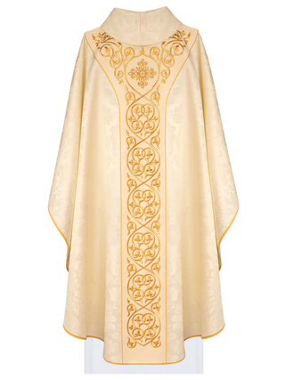 Velvet liturgical chasuble with richly decorated belt - LITURGICAL SHOP