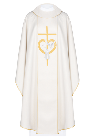 Wedding chasuble in ecru color - LITURGICAL SHOP