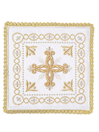 Velvet Chalice Linens in Ecru with Cross Motif - Liturgical Set