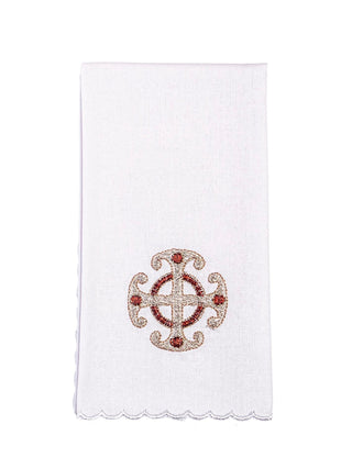 A complete set of chalice linens with rich Eucharistic embroidery