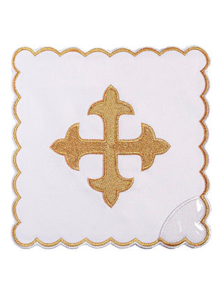 Set of chalice linens embroidered with a Gold Cross