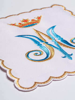 Embroidered Chalice Set with Marian Symbols