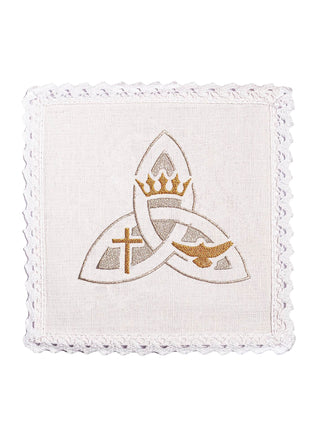 Set of Chalice Linens Embroidered with the HOLY TRINITY in Linen and Cotton