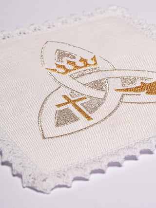 Set of Chalice Linens Embroidered with the HOLY TRINITY in Linen and Cotton