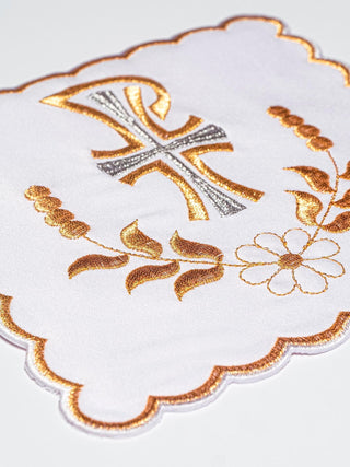 A complete set of chalice linens with PAX embroidery