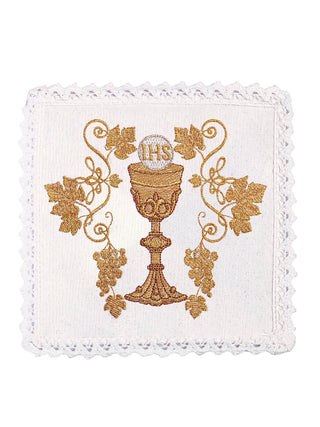 Embroidered Linen Chalice Set with Eucharistic Motif