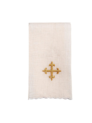 Linen chalice set embroidered with a Eucharistic motif