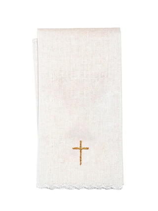 Set of linen chalice linens with Eucharistic embroidery Cross Chalice