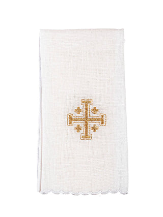 Linen chalice set with Jerusalem cross embroidery