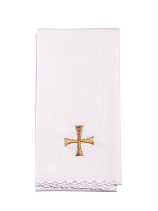 A complete set of chalice linens made of velvet fabric with gold embroidery for Christmas