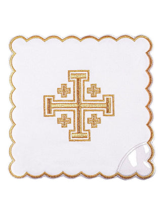 cup set with cross embroidery white - LITURGICAL SHOP