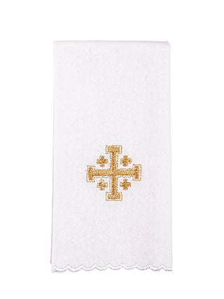 cup set with cross embroidery white - LITURGICAL SHOP