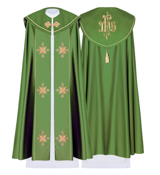 Kapa Eucharystyczna z Monogramem IHS w Zielonym Kolorze