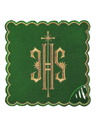 Green Chalice Linen Set with IHS Embroidery