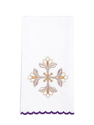 Set of Chalice Linens with Embroidered Cross Purple