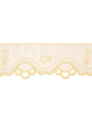 The lace border for the PAX ecru tablecloth with baratto embroidery, stain-resistant, h. 20 cm