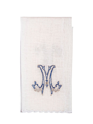 A set of linen chalice linens with Marian embroidery