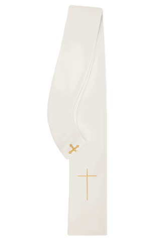 Marian Liturgical Chasuble with Embroidered Crest and Gold Trim