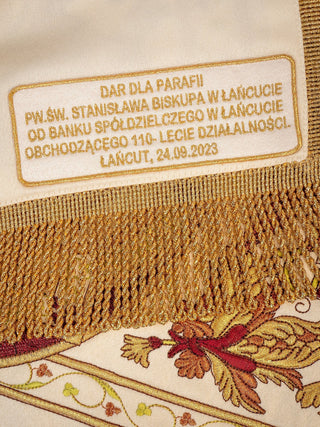 Embroidered Tag with Dedication for a Priest