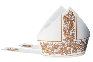 Embroidered mitre made of high-quality fabric, available in any size